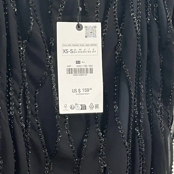 NWT Zara Sequin Beaded Fringe Dress - Picture 14 of 16